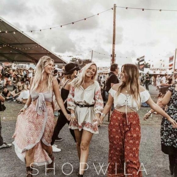 Embroidered Floral Puff Sleeve Boho Dress Cream - Picture 7 of 7